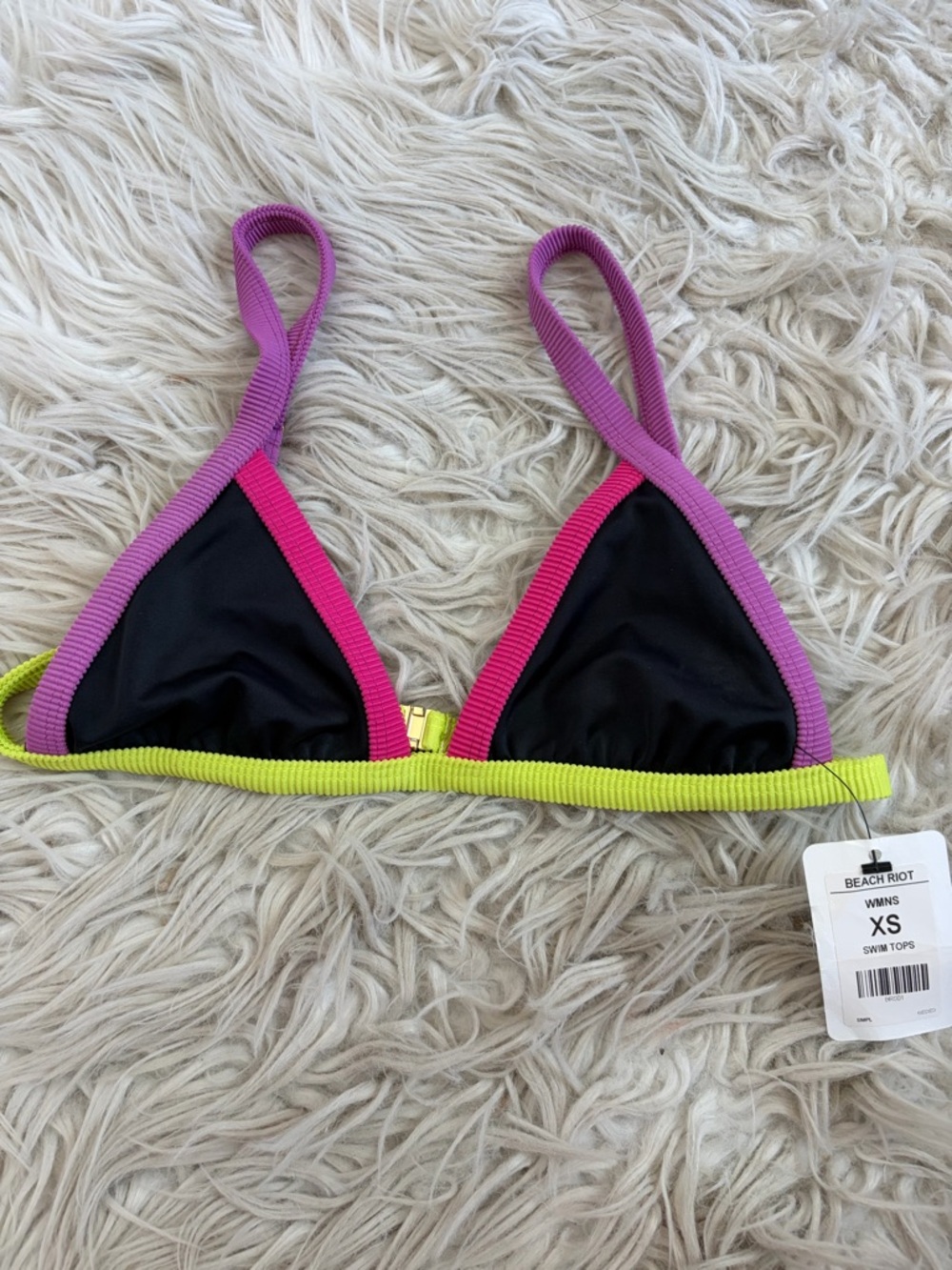 NWT Beach Riot Color Block Triangle Swim Bikini Top XS